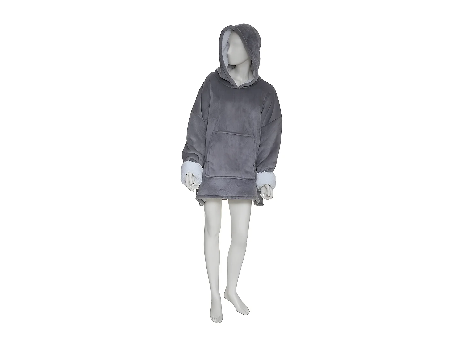 Plaid Sweat Manche "Flan" 80x115cm Gris Galet