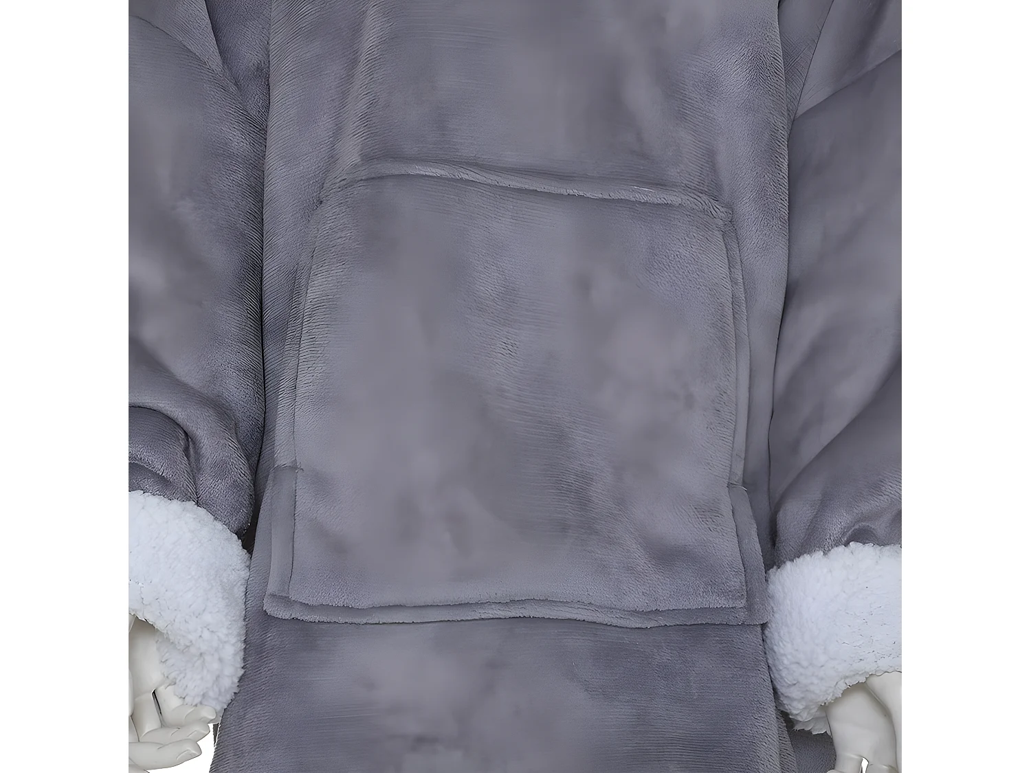 Plaid Sweat Manche "Flan" 80x115cm Gris Galet