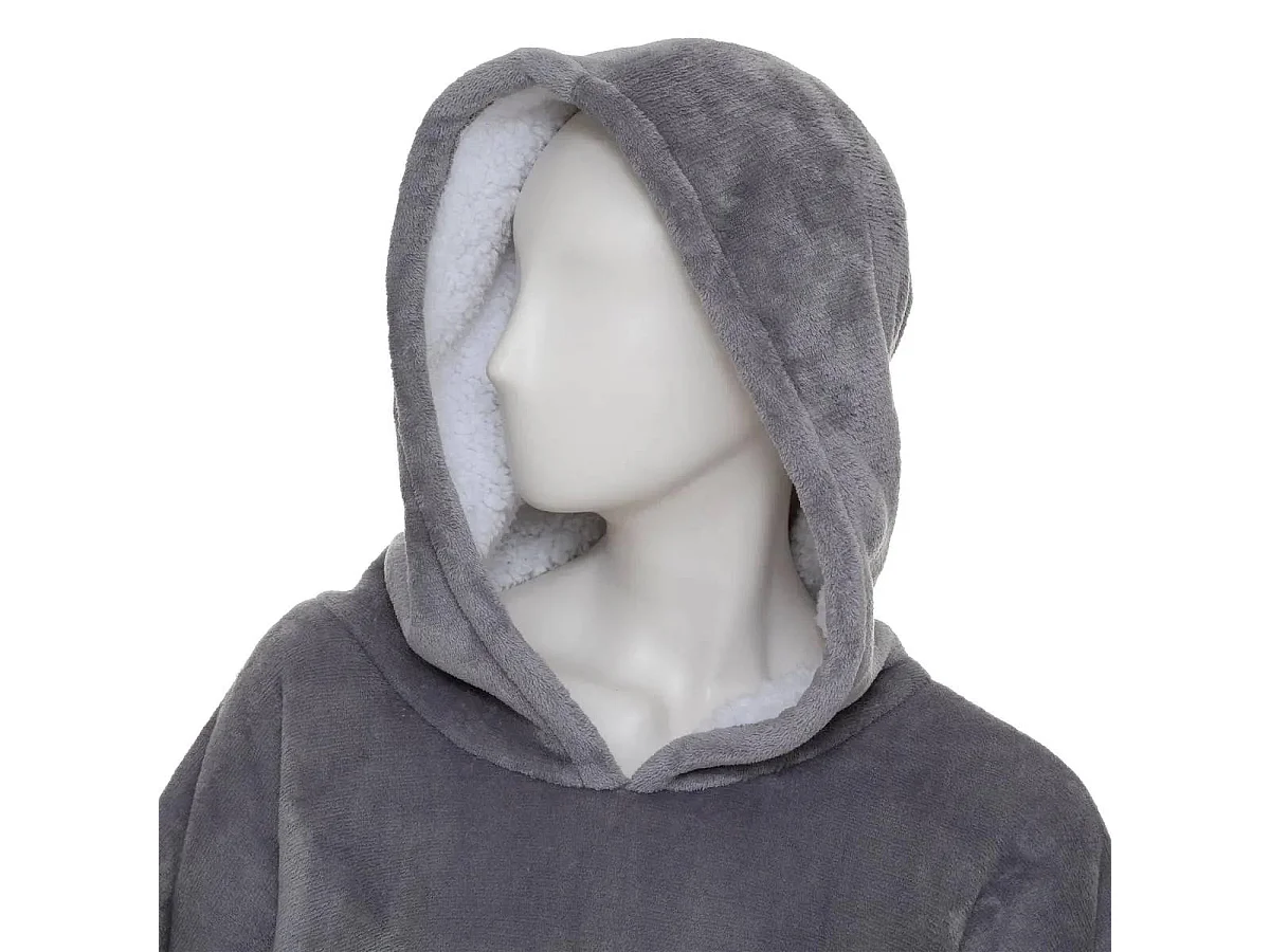 Plaid Sweat Manche "Flan" 80x115cm Gris Galet