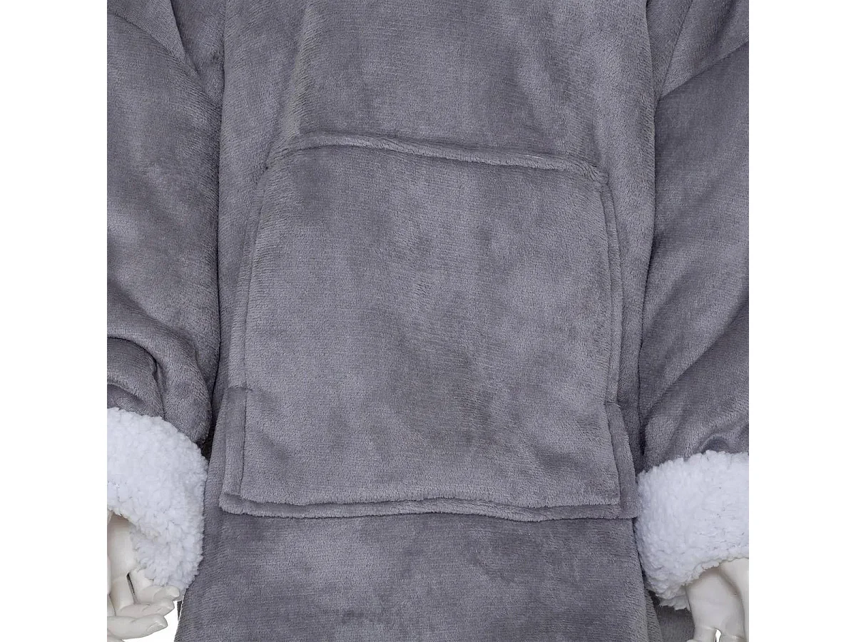 Plaid Sweat Manche "Flan" 80x115cm Gris Galet