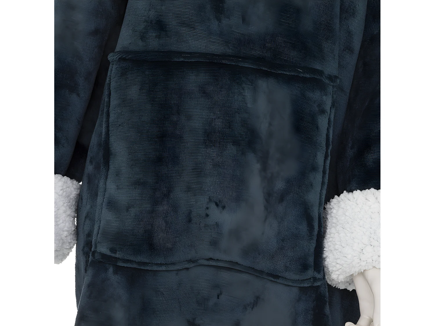 Plaid Sweat Manche "Flan" 85x118cm Bleu Egéen