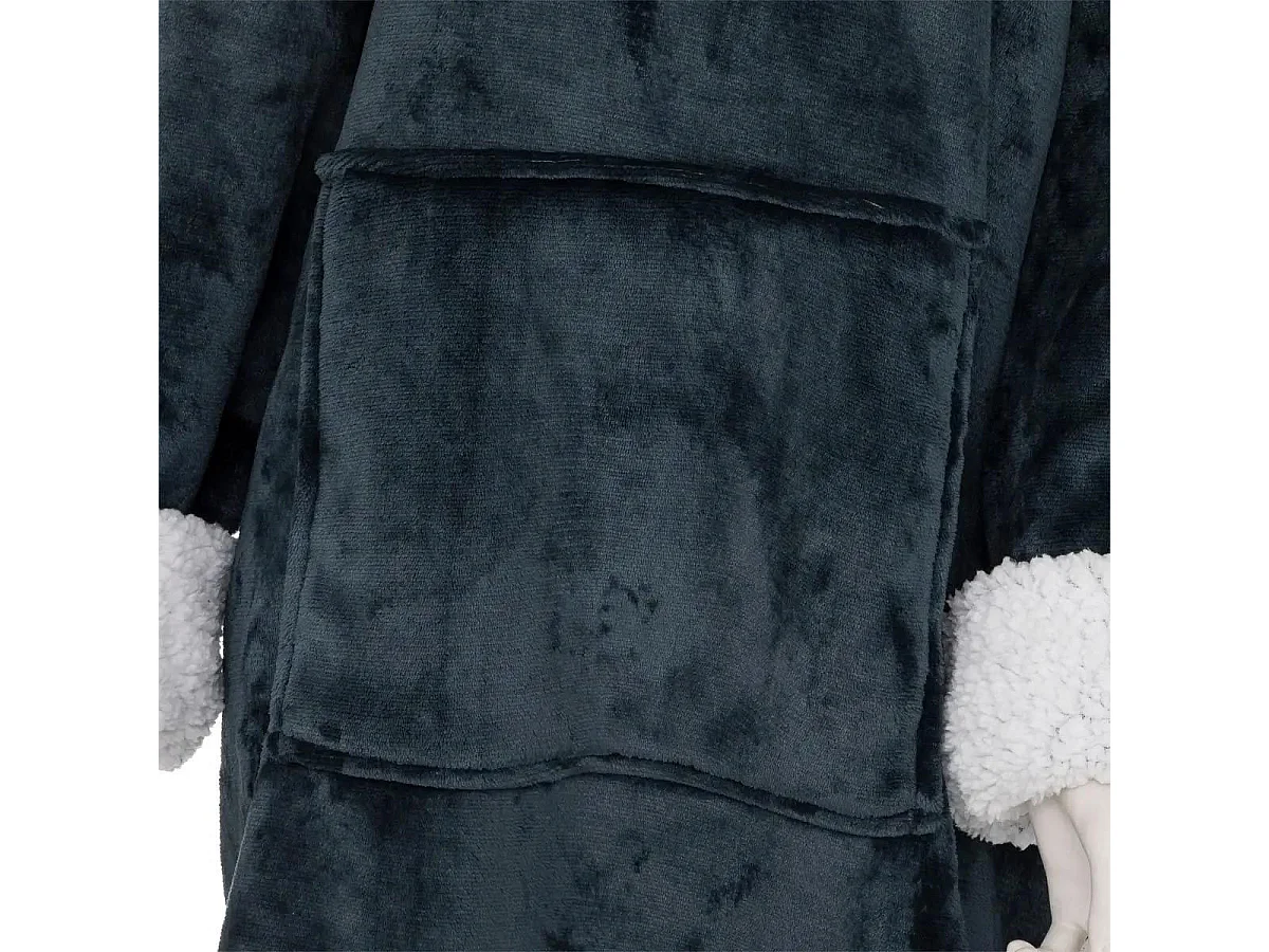 Plaid Sweat Manche "Flan" 85x118cm Bleu Egéen