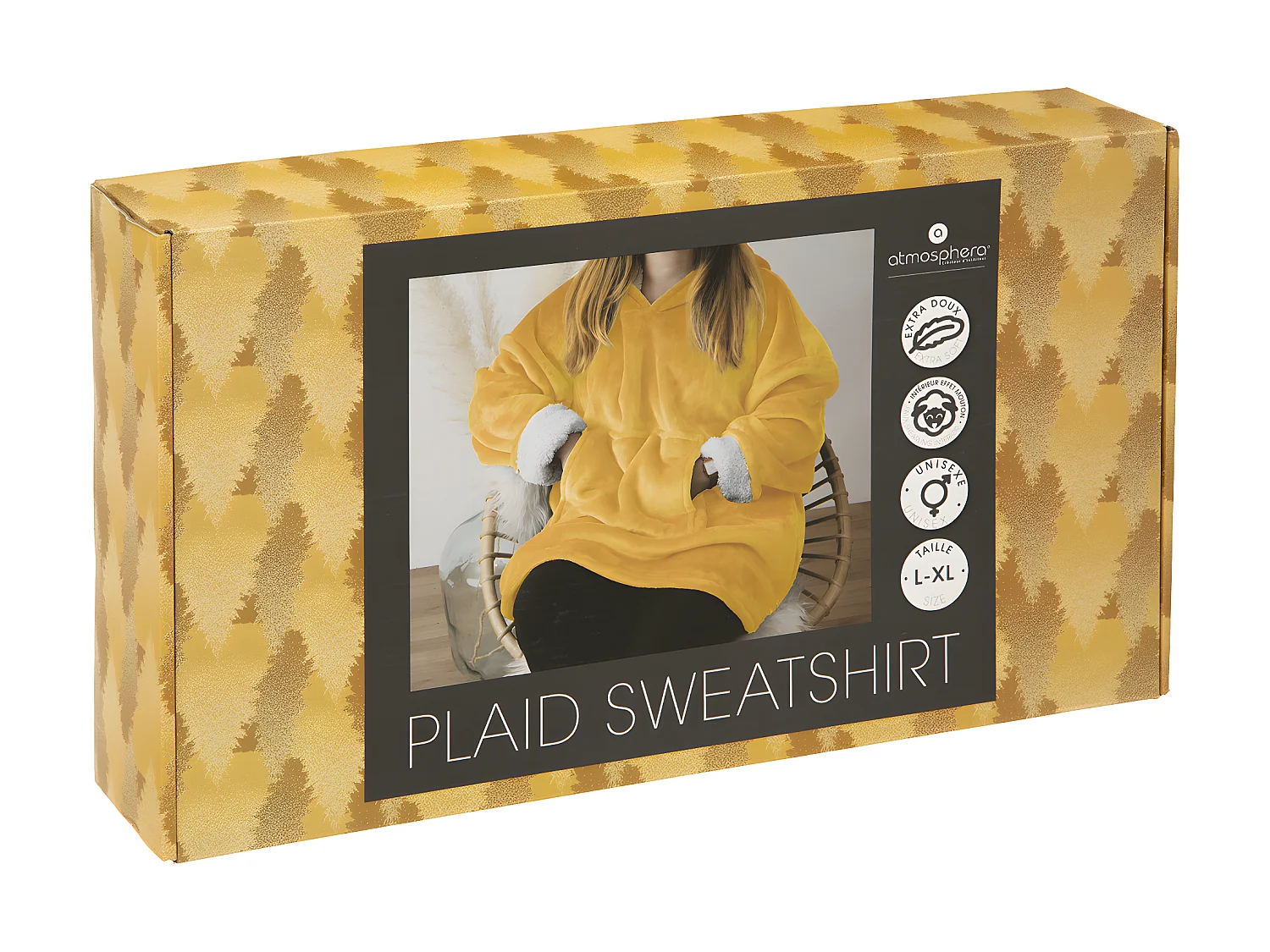 Plaid Sweat Manche "Flan" 85x118cm Ocre