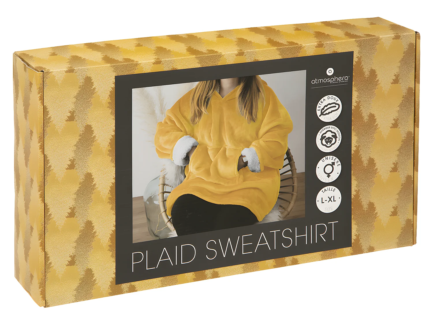 Plaid Sweat Manche "Flan" 85x118cm Ocre