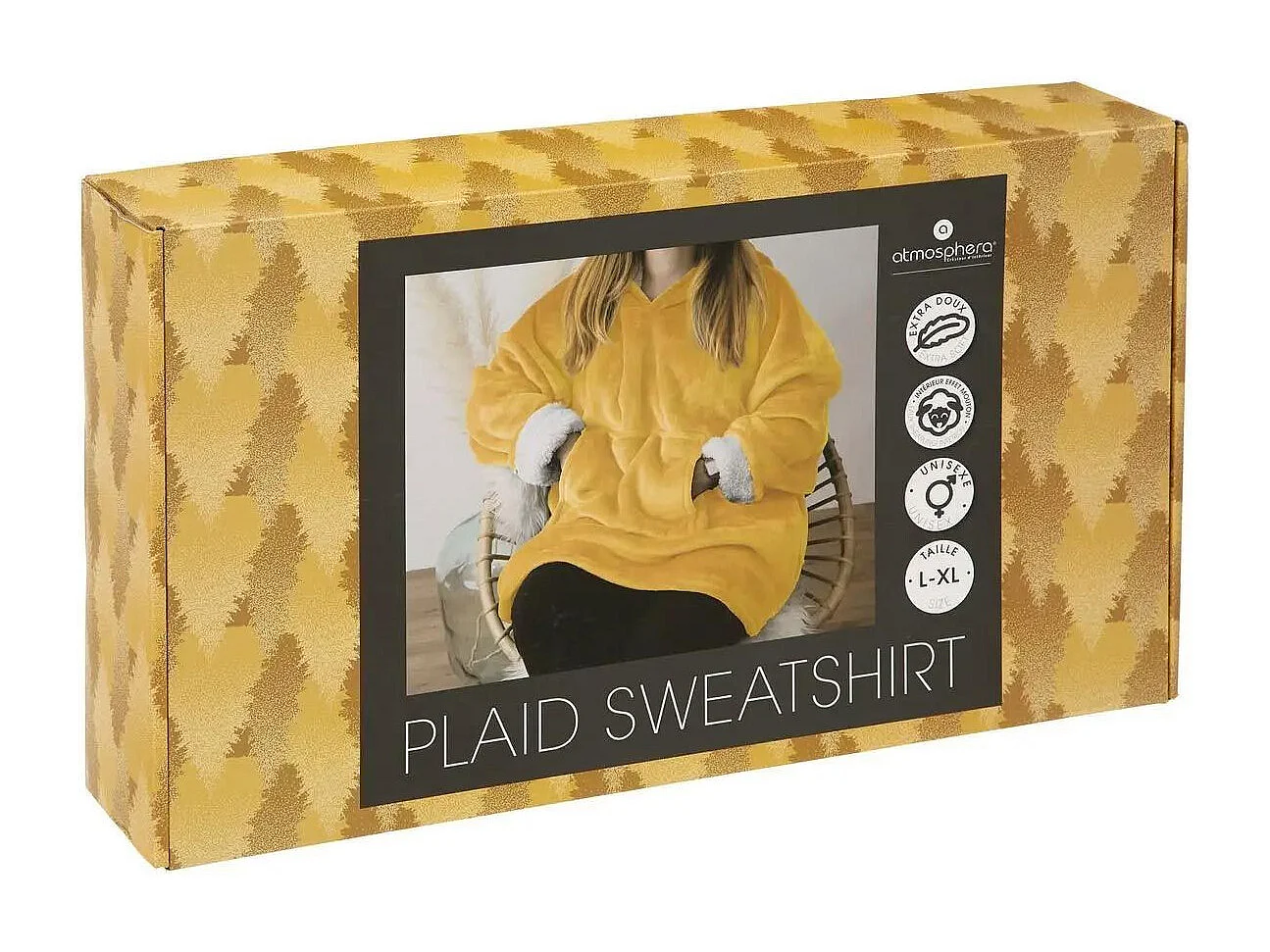 Plaid Sweat Manche "Flan" 85x118cm Ocre