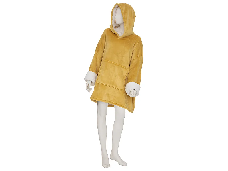 Plaid Sweat Manche "Flan" 85x118cm Ocre