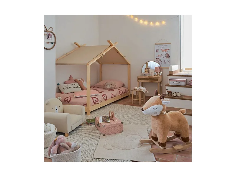 Capa de edredão algodão rosa 90x190cm