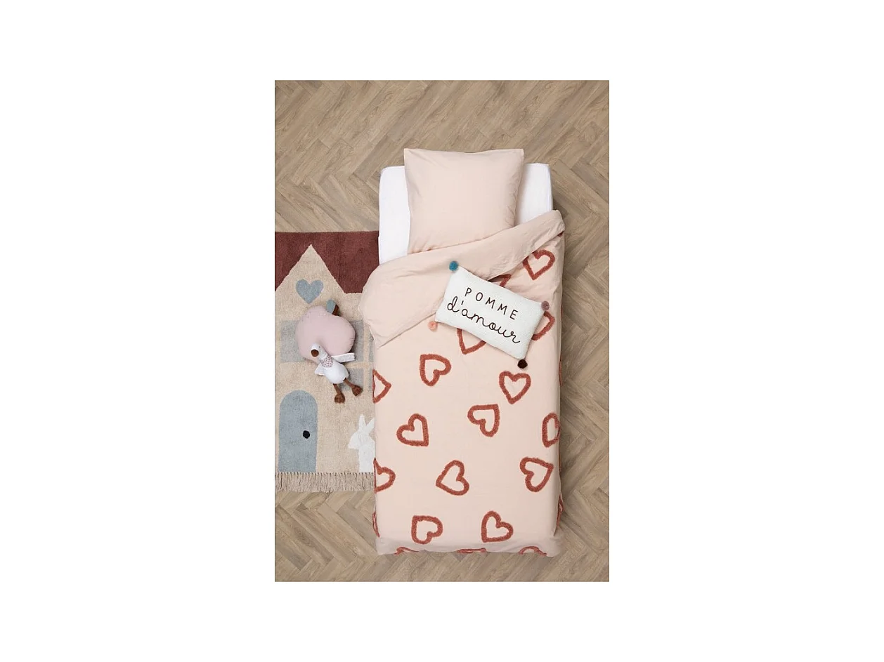 Funda nórdica algodón rosa 90x190cm