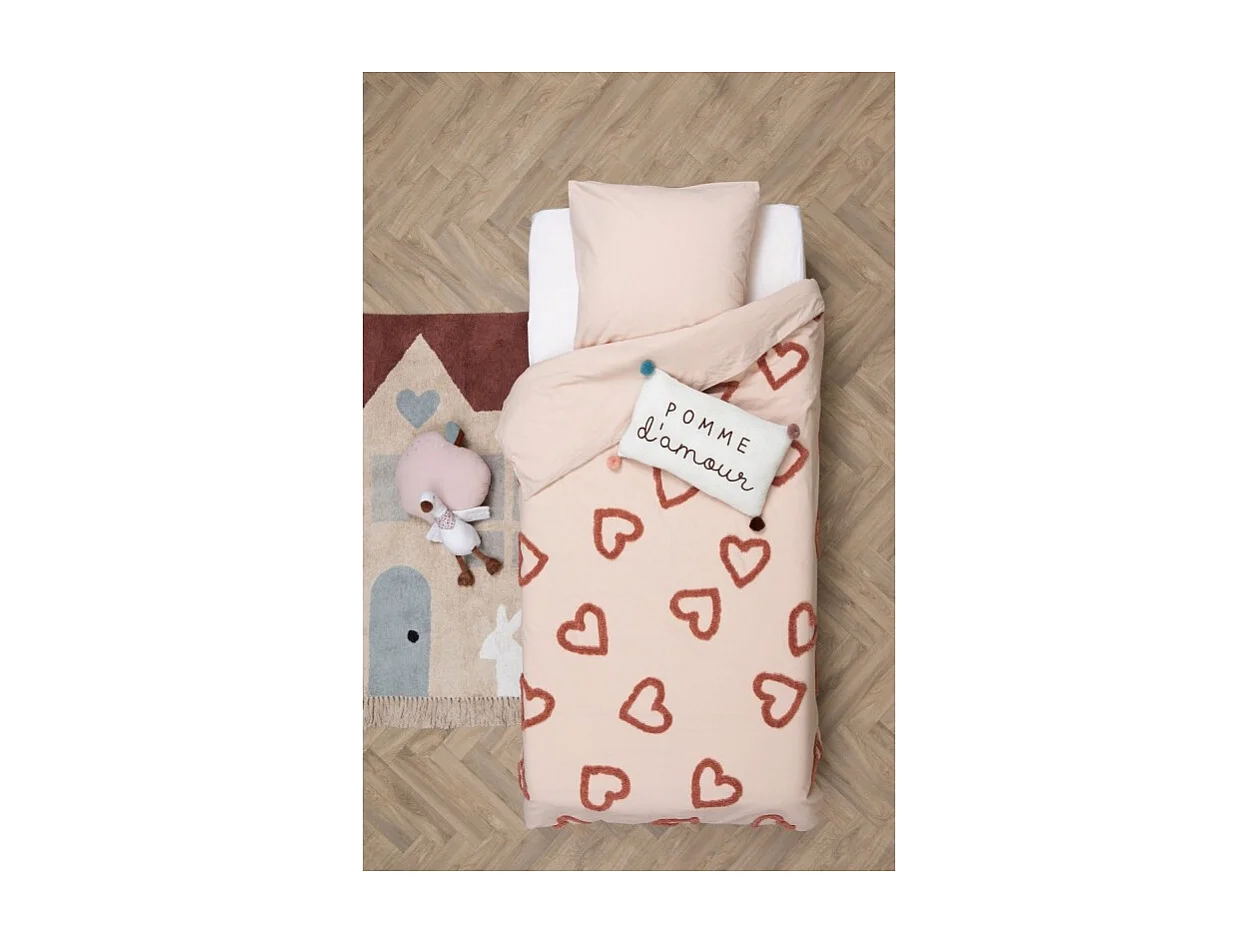 Parure de Lit 2 Pièces "Campagne" 140x200cm Rose