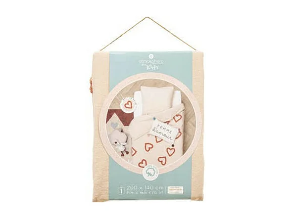 Parure de Lit 2 Pièces "Campagne" 140x200cm Rose