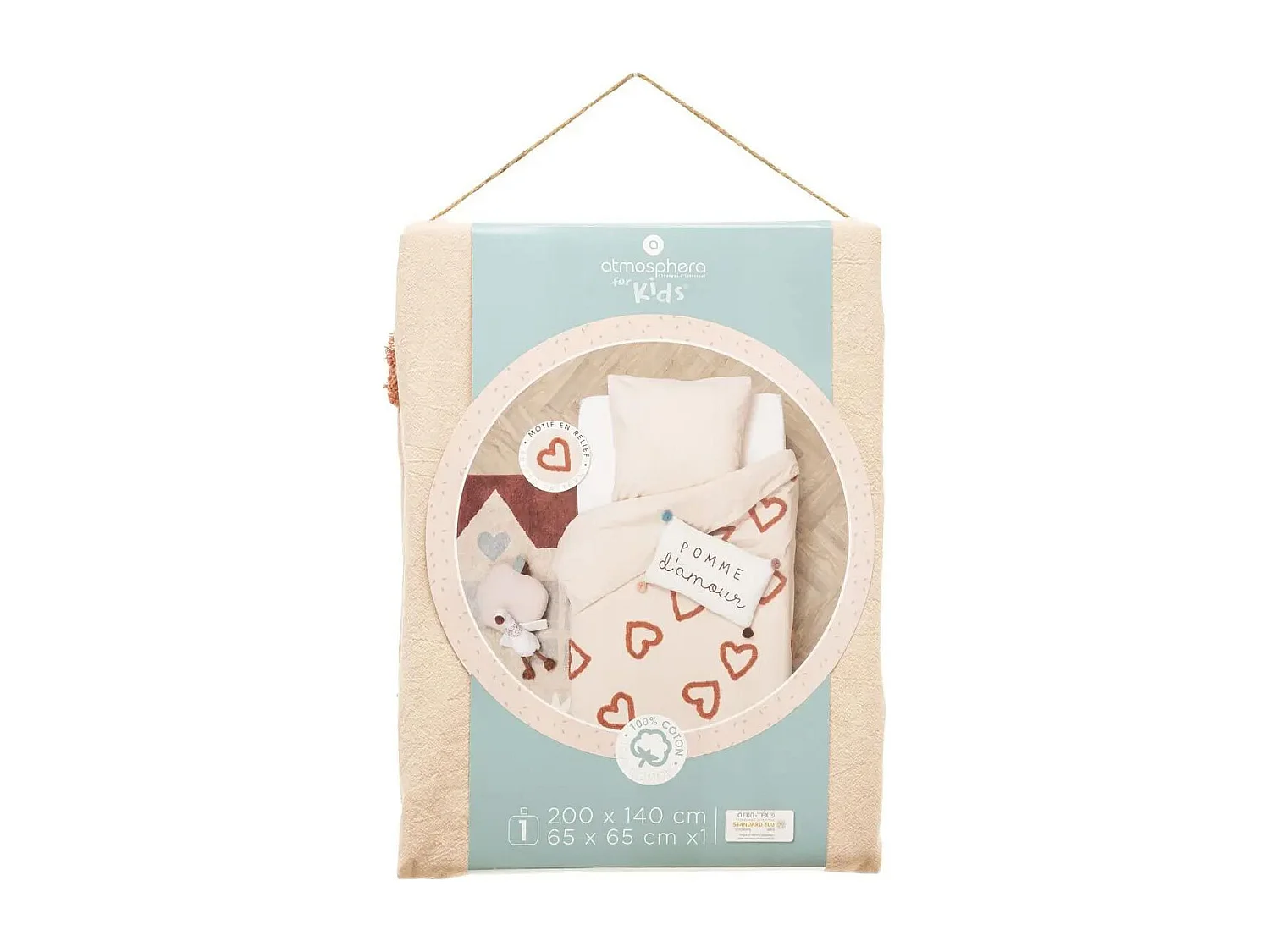 Funda nórdica algodón rosa 90x190cm