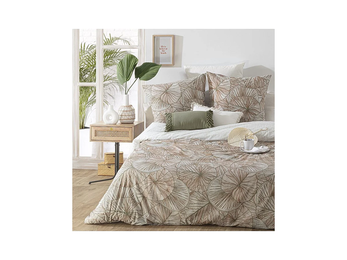 Parure de lit 2 Personnes 240 x 220 cm Housse de couette avec 2 taies Imprimé Uleana