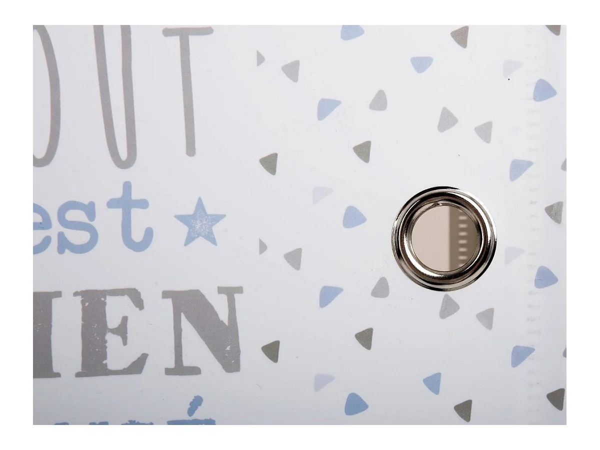 Colonne de Rangement "Château" 140cm Gris & Bleu