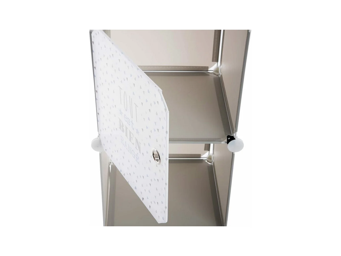 Colonne de Rangement "Château" 140cm Gris & Bleu