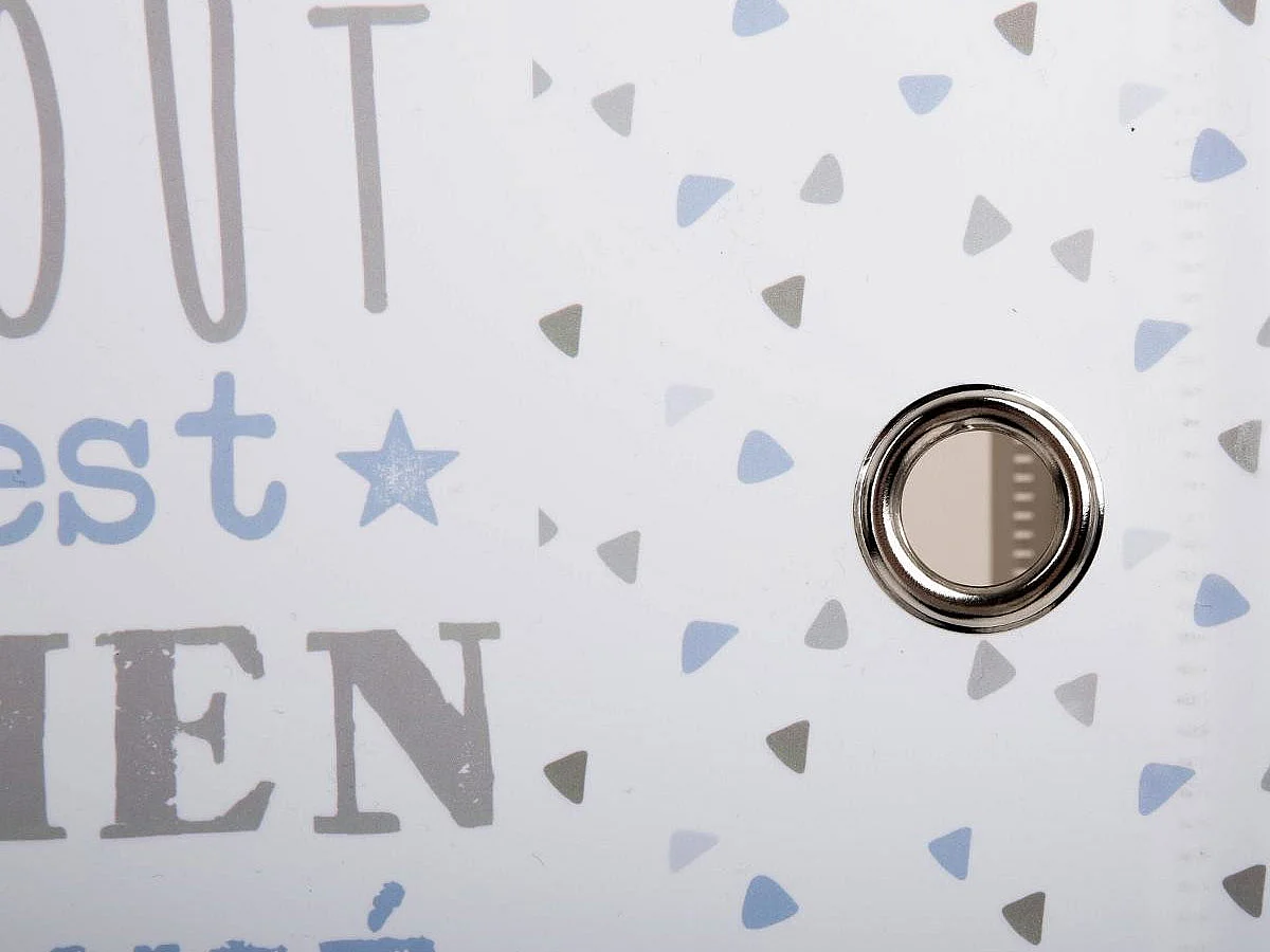 Colonne de Rangement "Château" 140cm Gris & Bleu