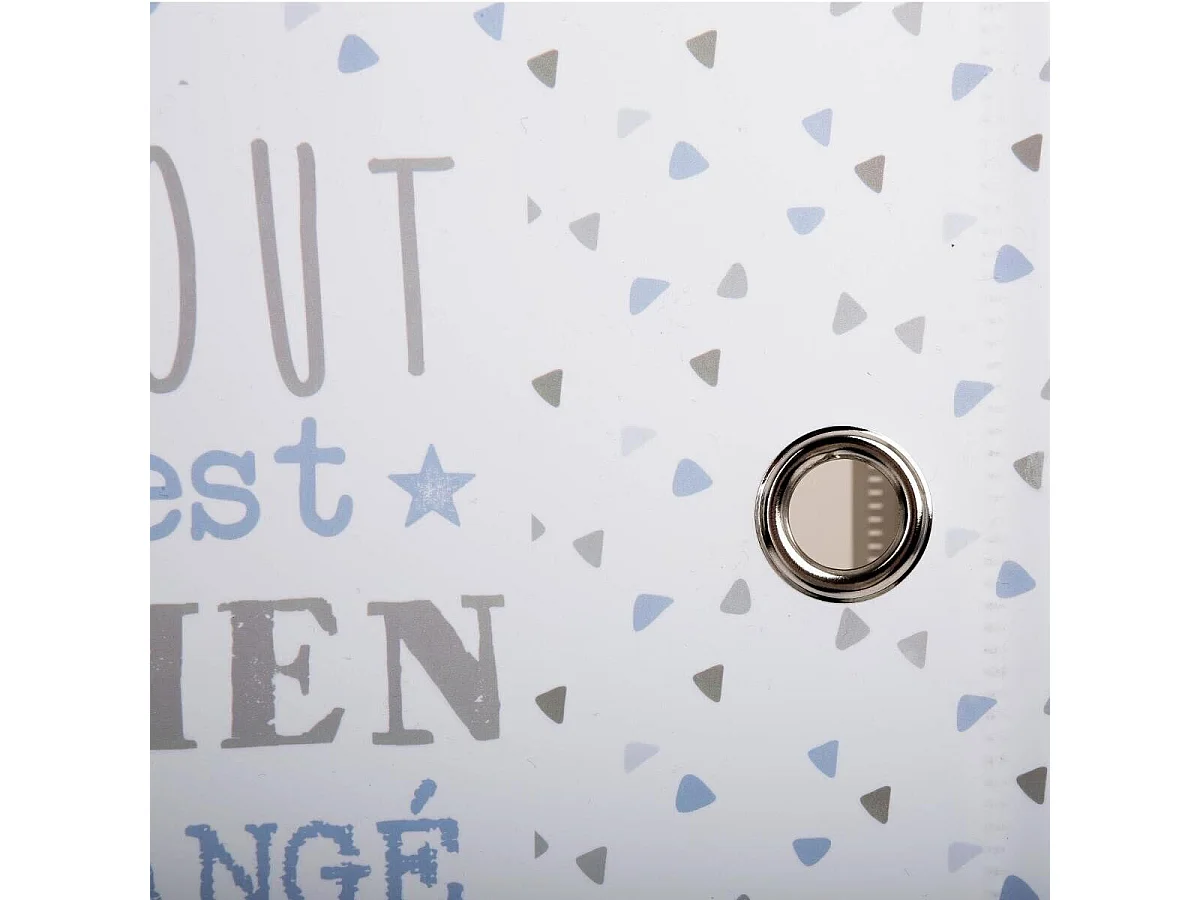 Colonne de Rangement "Château" 140cm Gris & Bleu