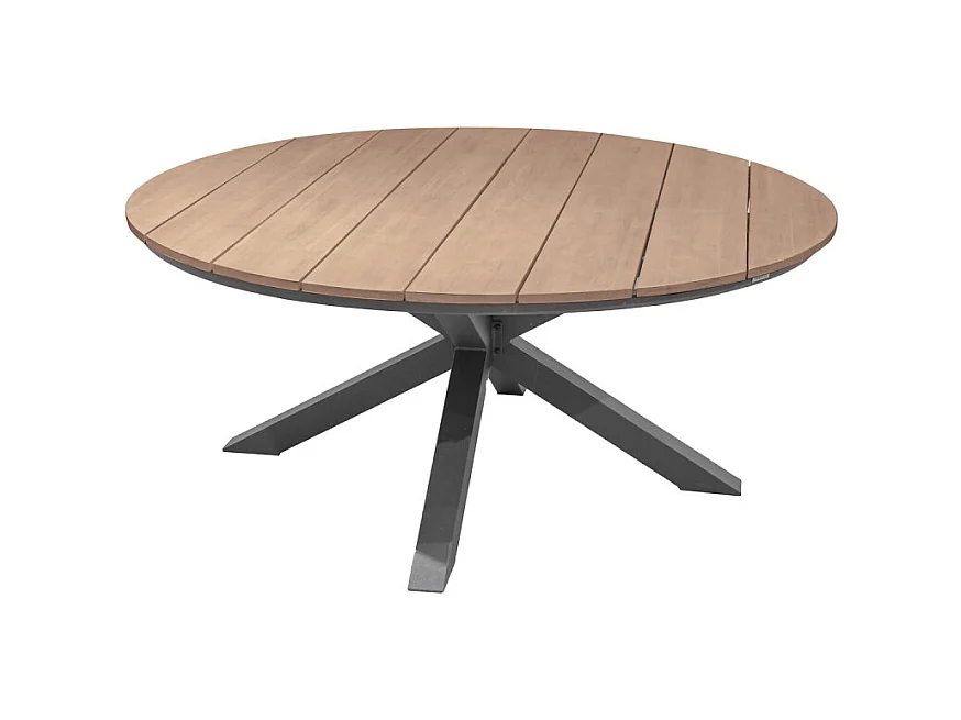 Table extérieure ronde 8 personnes graphite Oriengo Hespéride