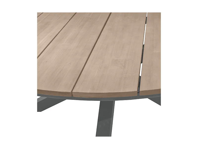 Table extérieure ronde 8 personnes graphite Oriengo Hespéride