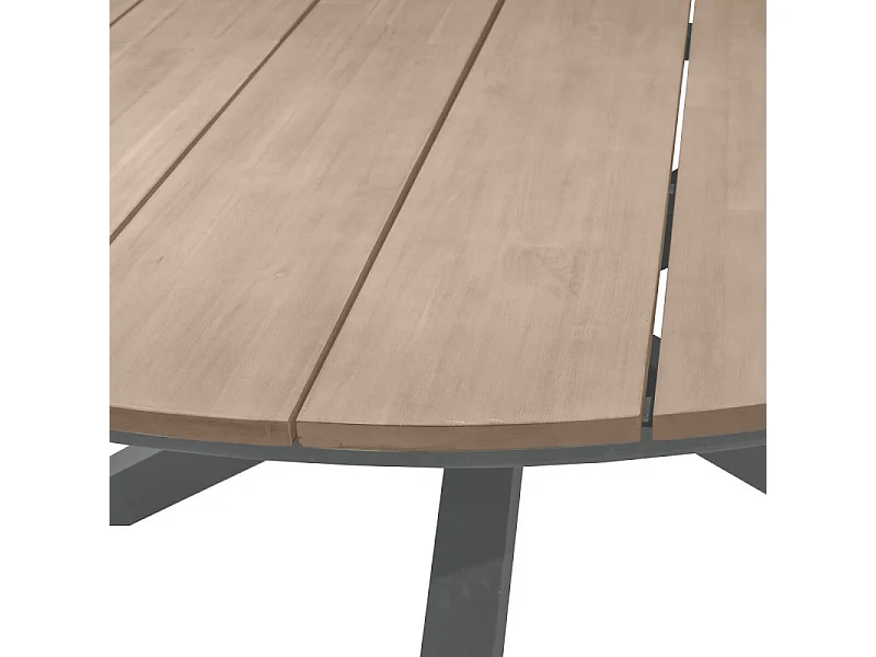 Table extérieure ronde 8 personnes graphite Oriengo Hespéride