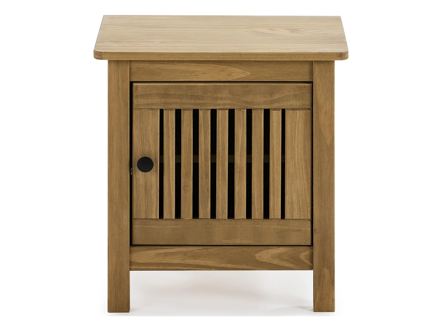 Table de chevet, table de nuit en bois de pin massif décor ciré naturel - Longueur 46 x Profondeur 35 x Hauteur 49.5 cm