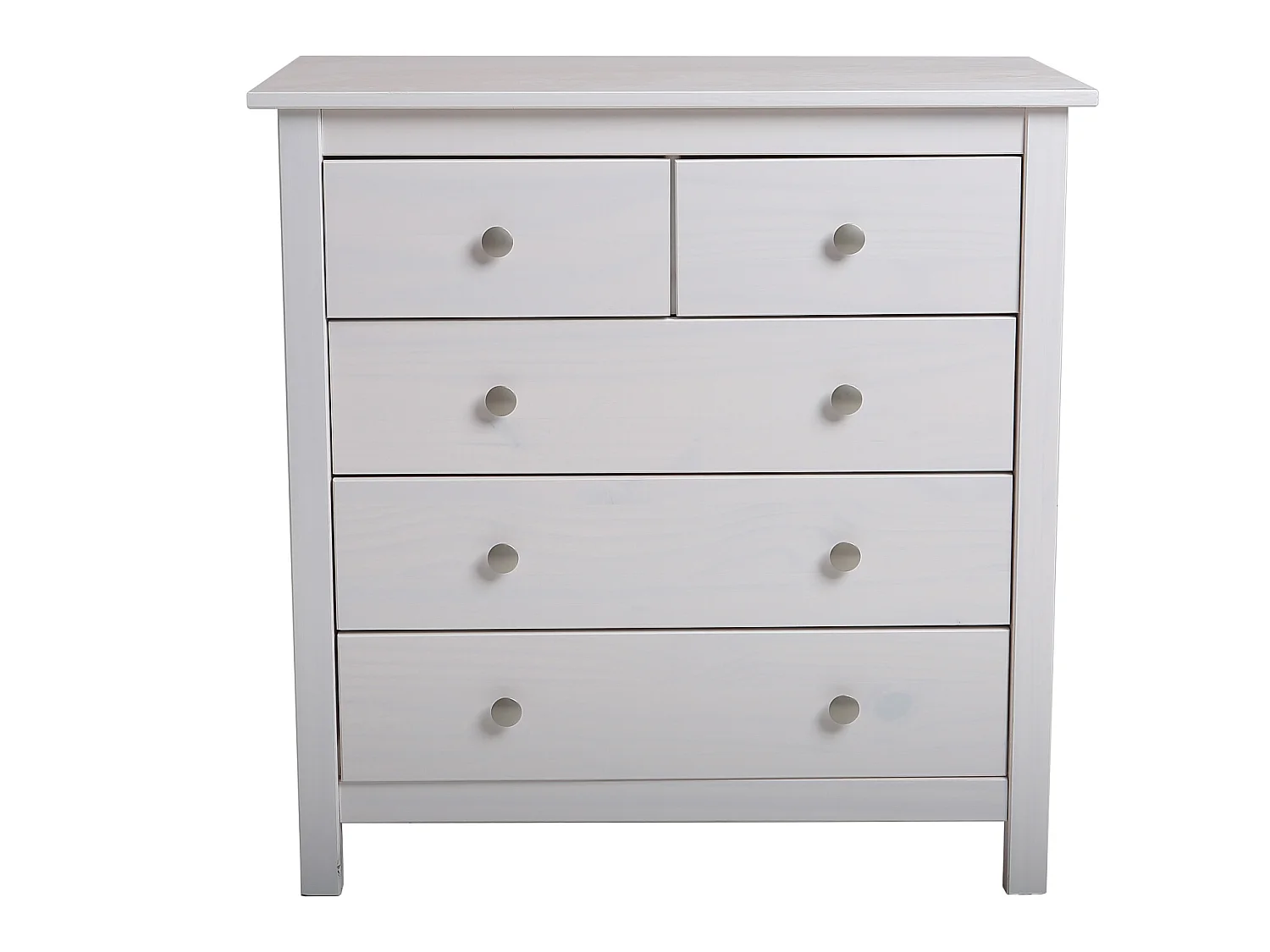 Commode,  meuble de rangement en pin coloris blanc- Longueur 79 x Profondeur 40  x Hauteur 80  cm