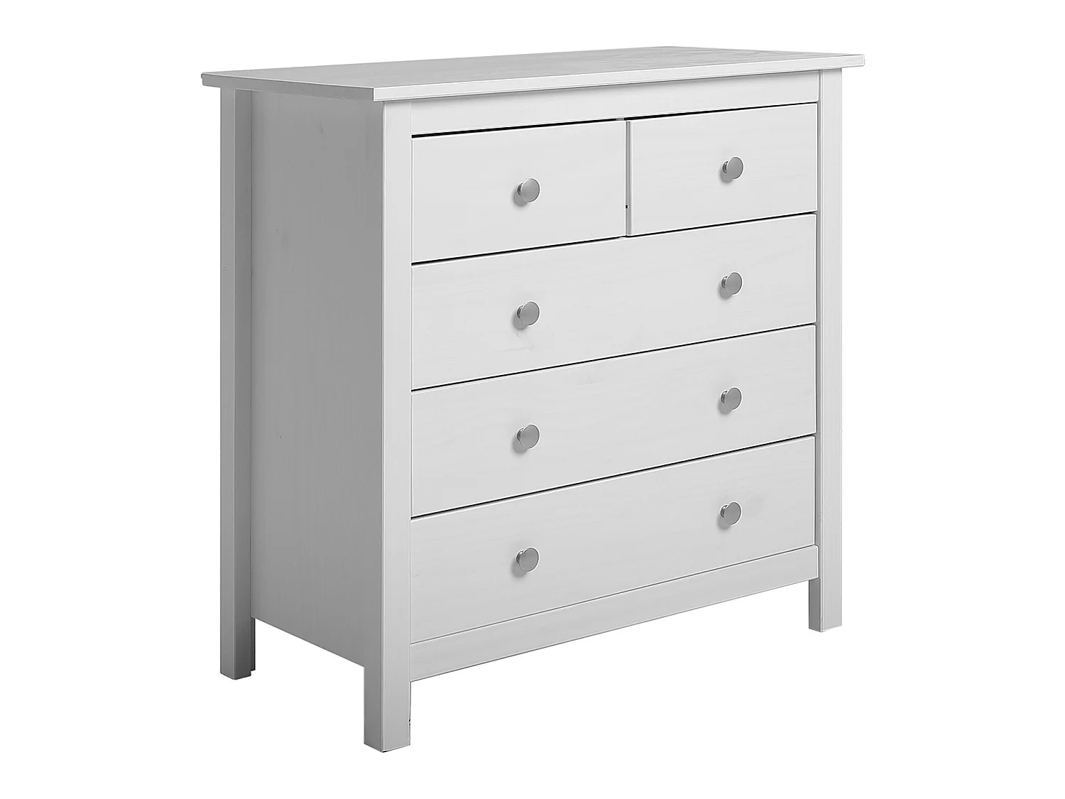 Commode,  meuble de rangement en pin coloris blanc- Longueur 79 x Profondeur 40  x Hauteur 80  cm