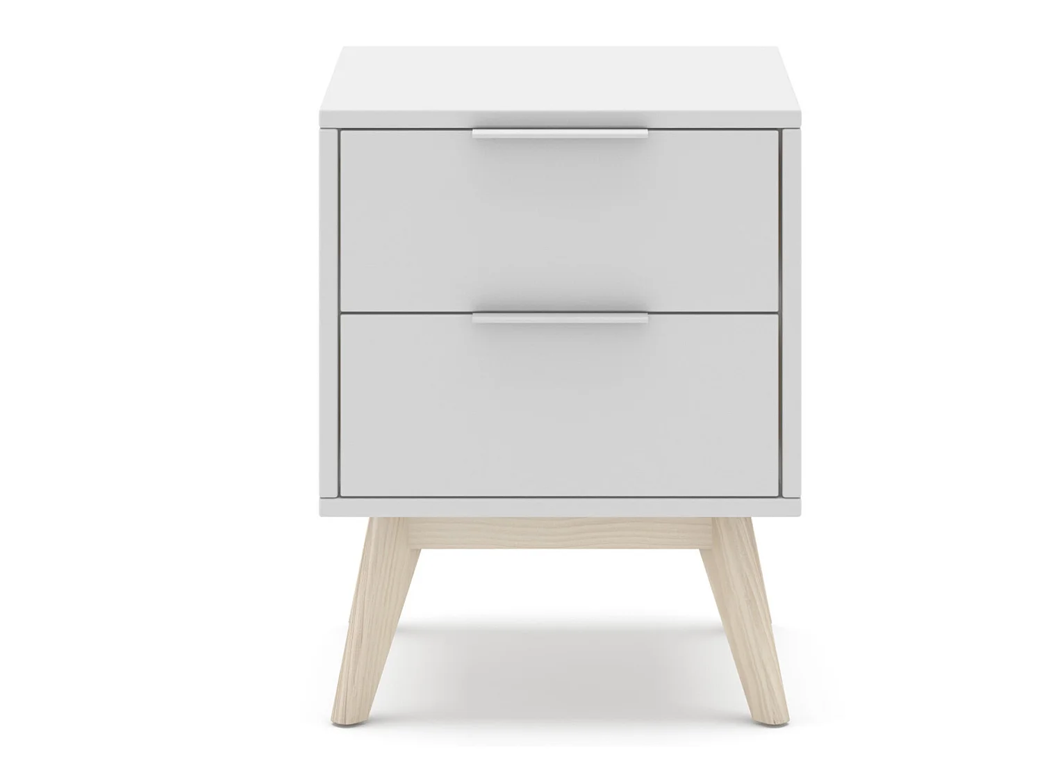 Table de chevet, table de nuit en pin et MDF coloris blanc - Longueur 40 x Profondeur 35  x Hauteur 53 cm