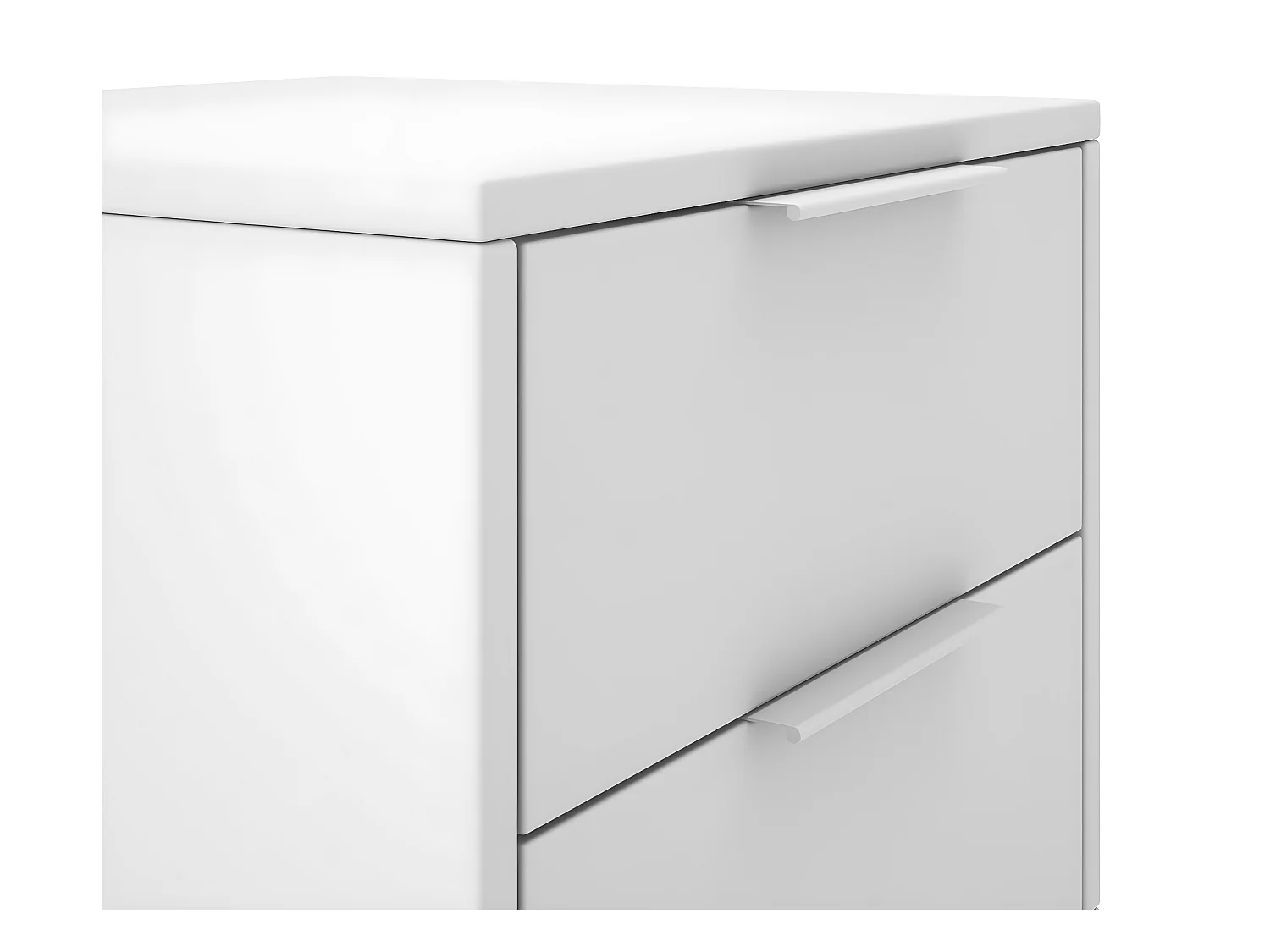 Table de chevet, table de nuit en pin et MDF coloris blanc - Longueur 40 x Profondeur 35  x Hauteur 53 cm