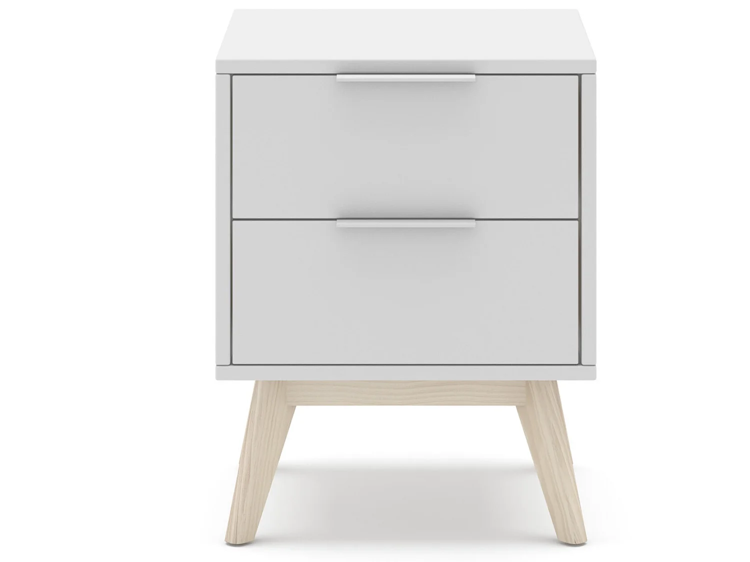 Table de chevet, table de nuit en pin et MDF coloris blanc - Longueur 40 x Profondeur 35  x Hauteur 53 cm