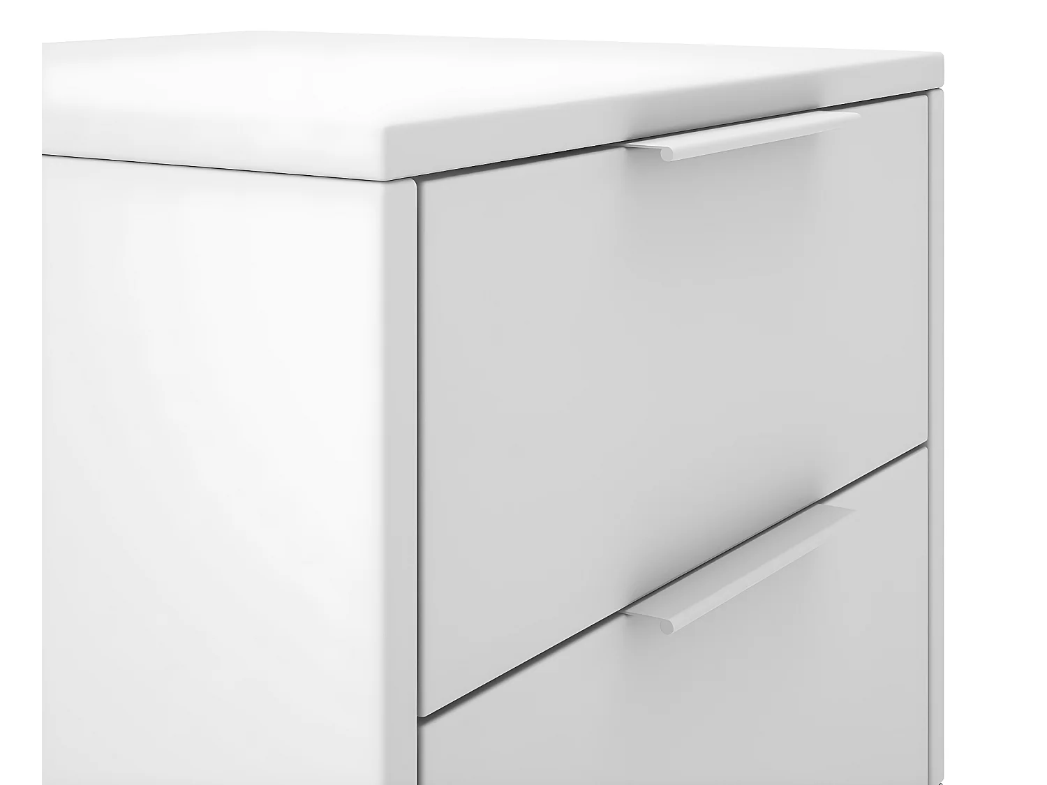 Table de chevet, table de nuit en pin et MDF coloris blanc - Longueur 40 x Profondeur 35  x Hauteur 53 cm