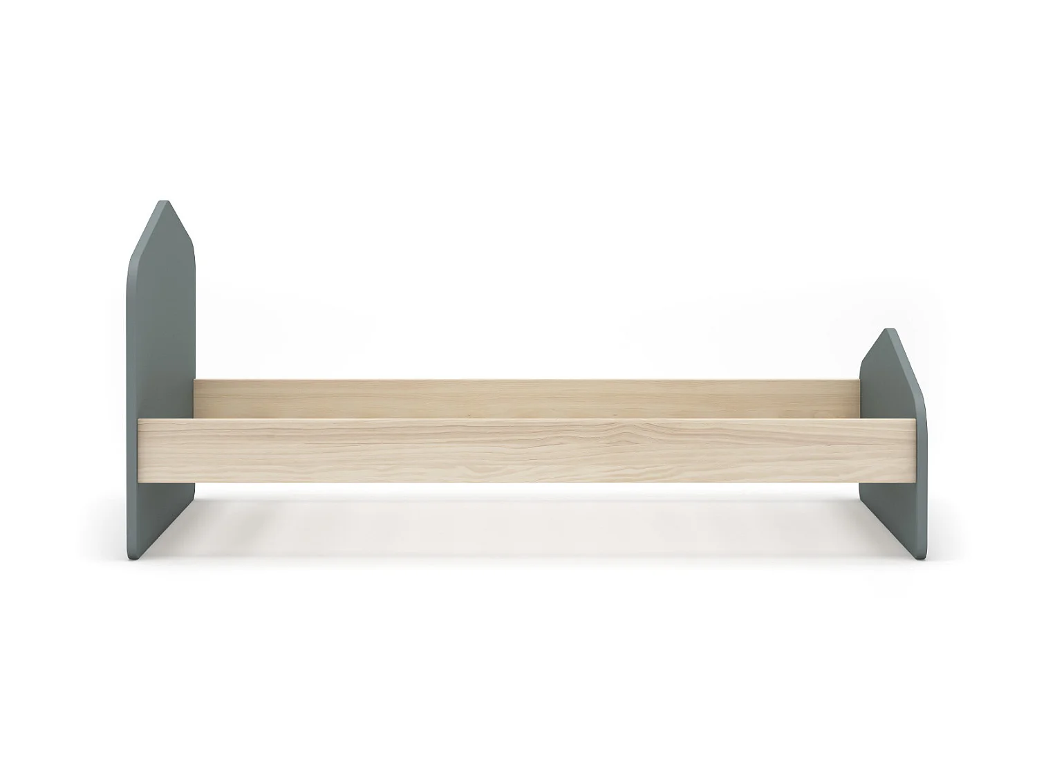 Lit enfant en pin et MDF coloris vert kaki - Longueur 194  x Profondeur 122 x Hauteur 90 cm