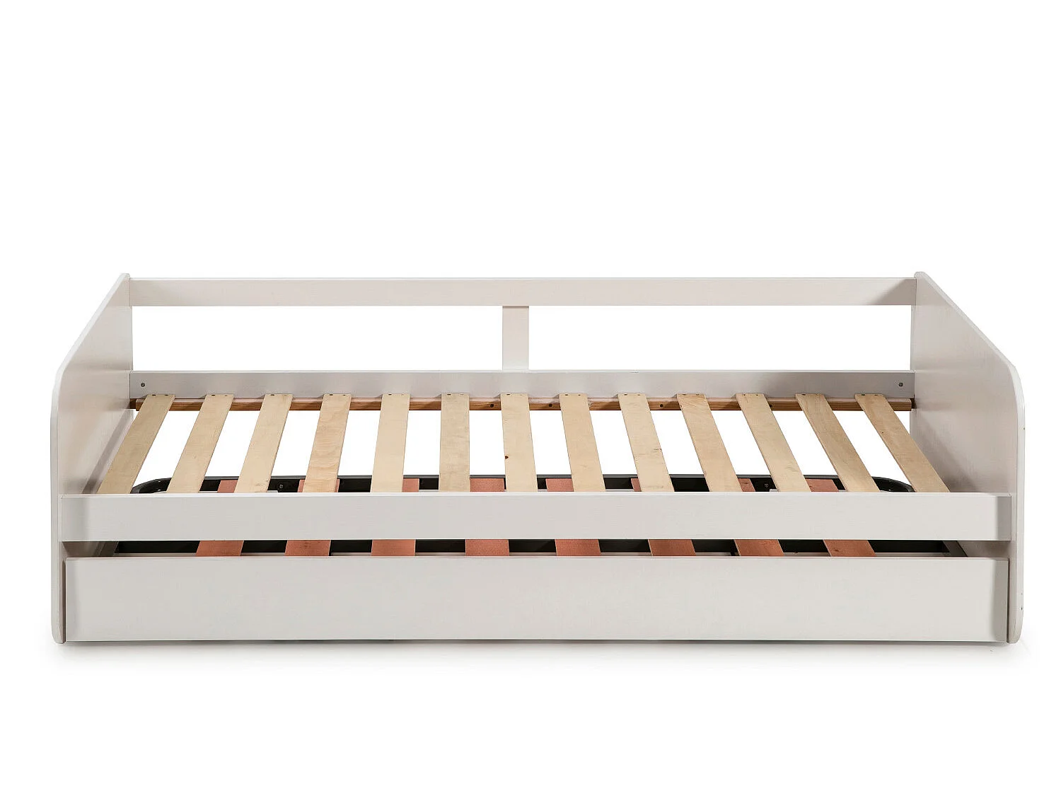 Lit enfant gigogne en MDF coloris blanc - Longueur 195,2  x Profondeur 105  x Hauteur 62 cm