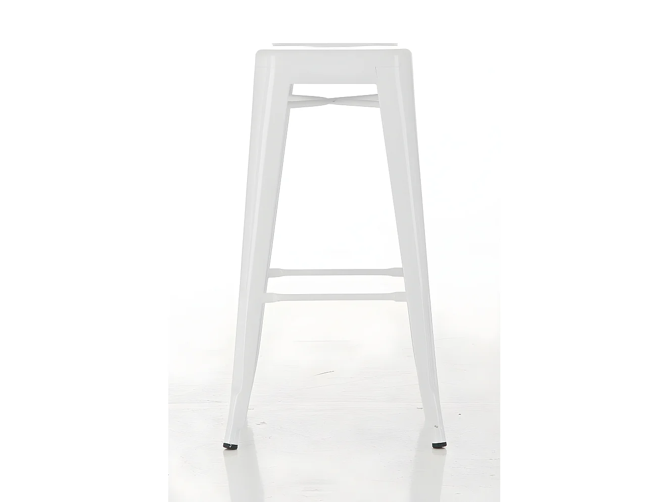 Lot de 2 tabourets métal blanche 43 x 43 x 77 cm TDB10121