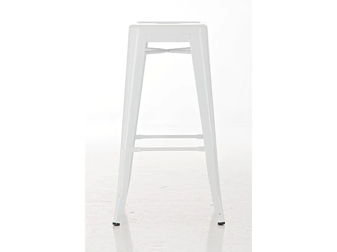 Lot de 2 tabourets métal blanche 43 x 43 x 77 cm TDB10121