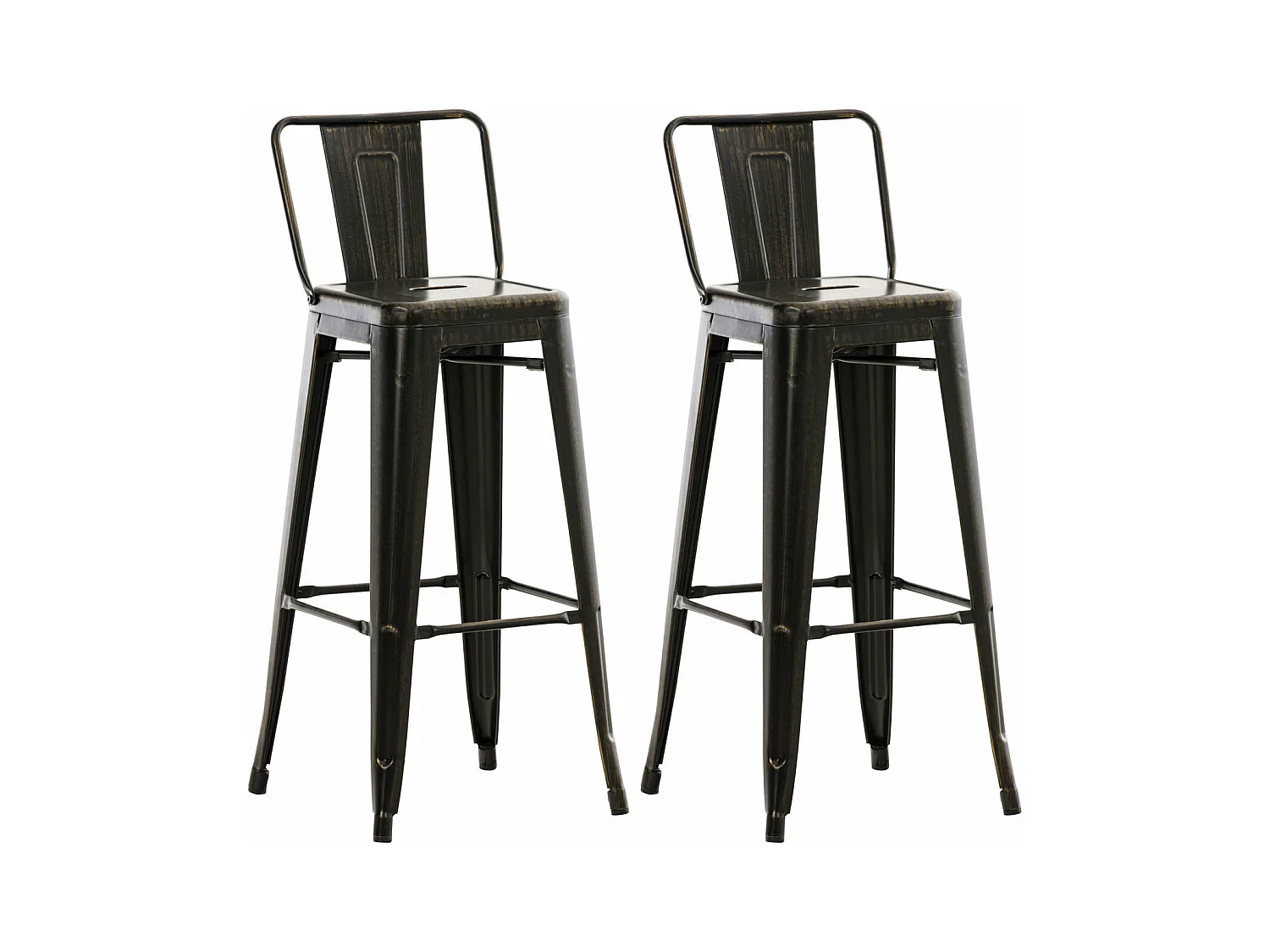 Lot de 2 tabourets métal argentée 44 x 43 x 96 cm TDB10136