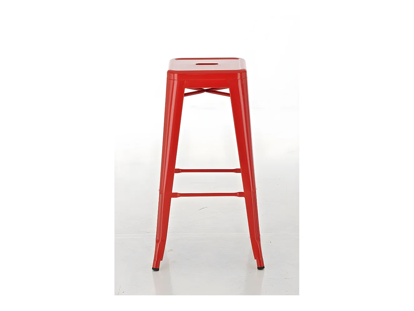 Lot de 2 tabourets métal argentée 43 x 43 x 77 cm TDB10117