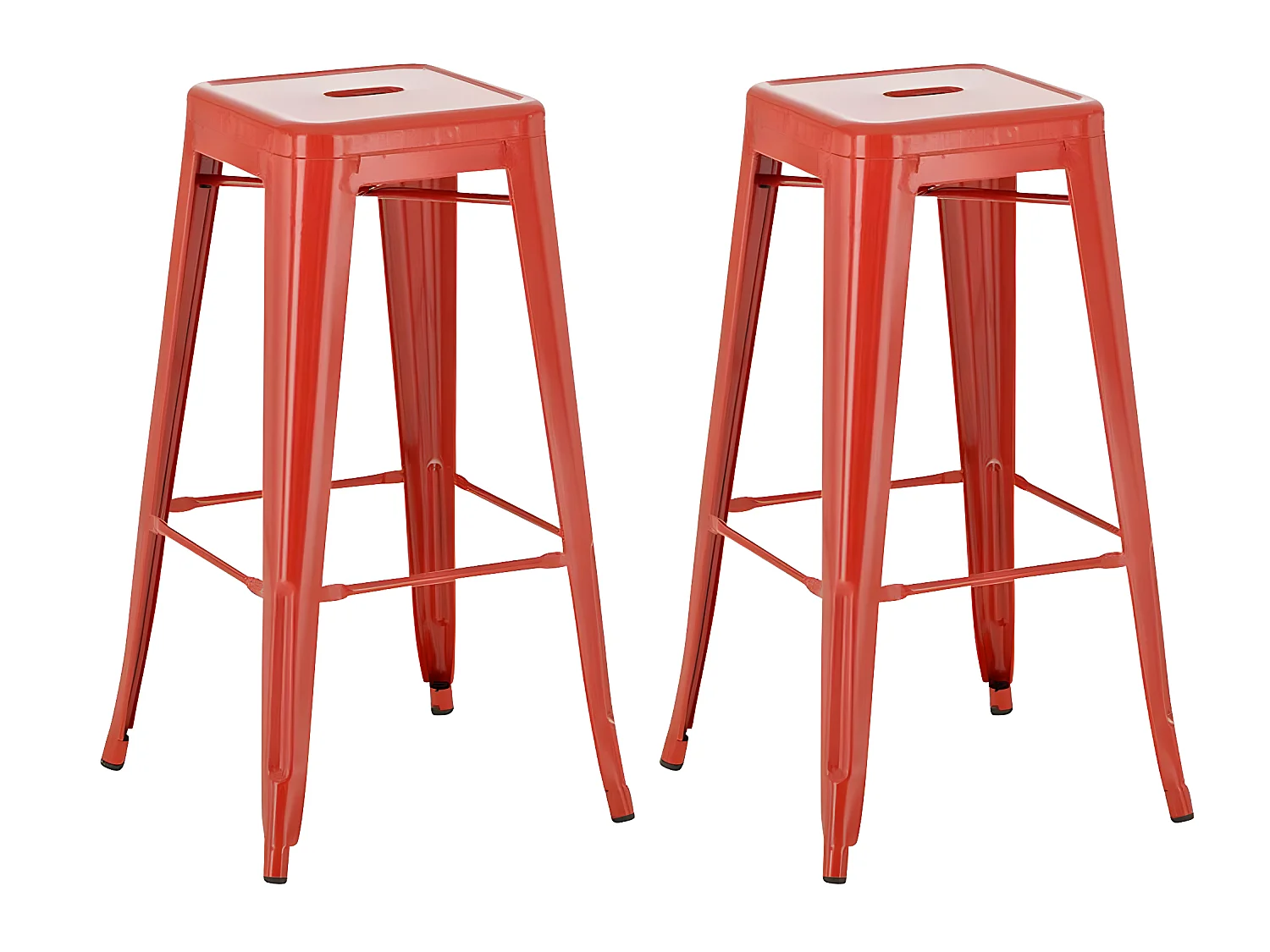 Lot de 2 tabourets métal argentée 43 x 43 x 77 cm TDB10117