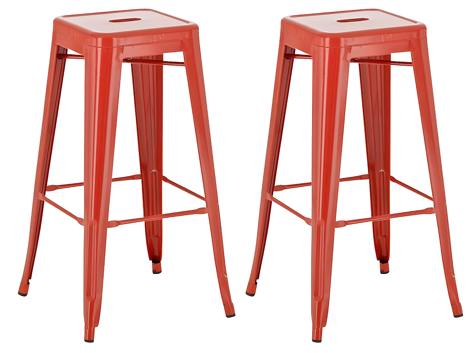 Lot de 2 tabourets métal argentée 43 x 43 x 77 cm TDB10117