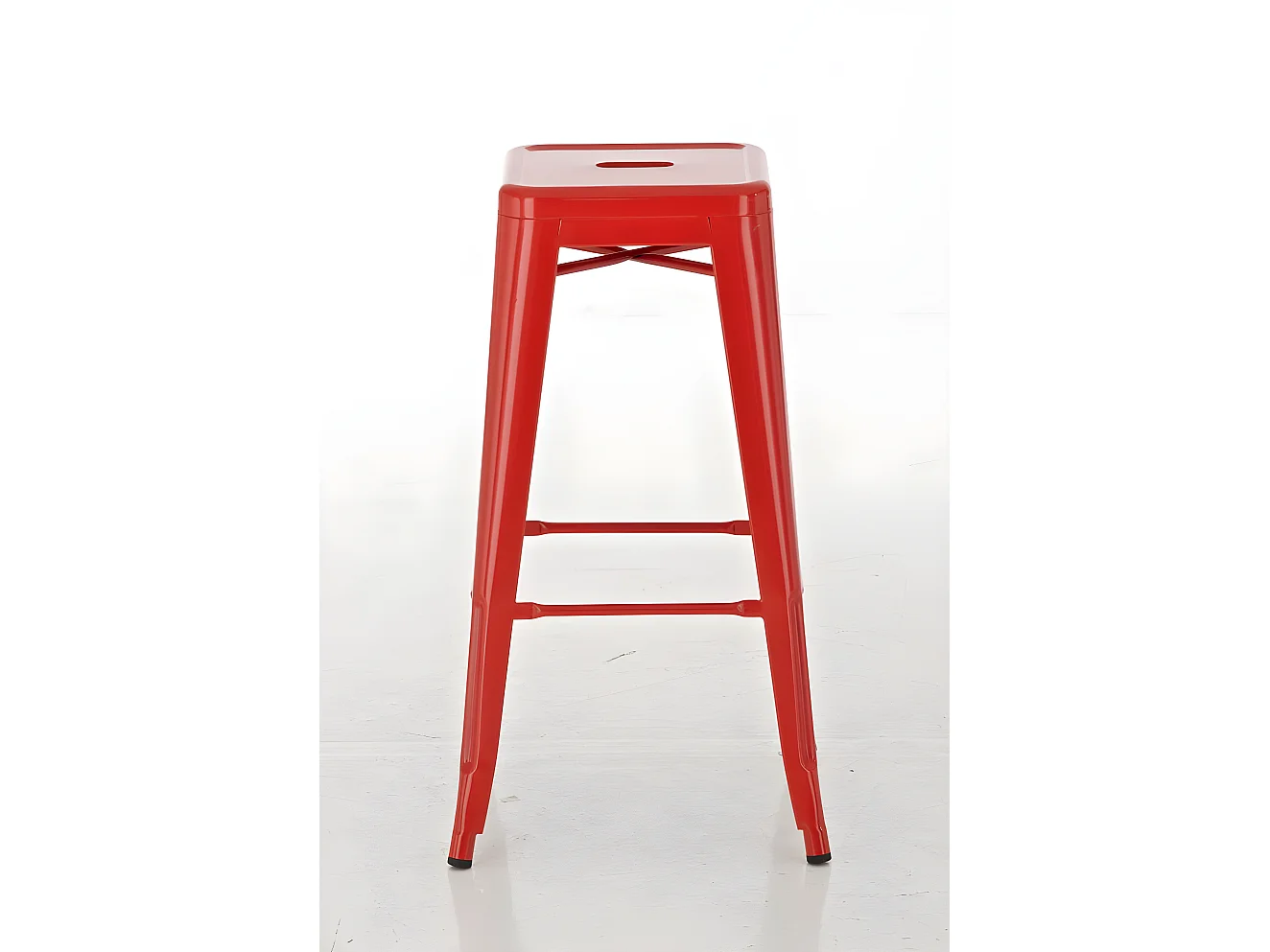 Lot de 2 tabourets métal argentée 43 x 43 x 77 cm TDB10117