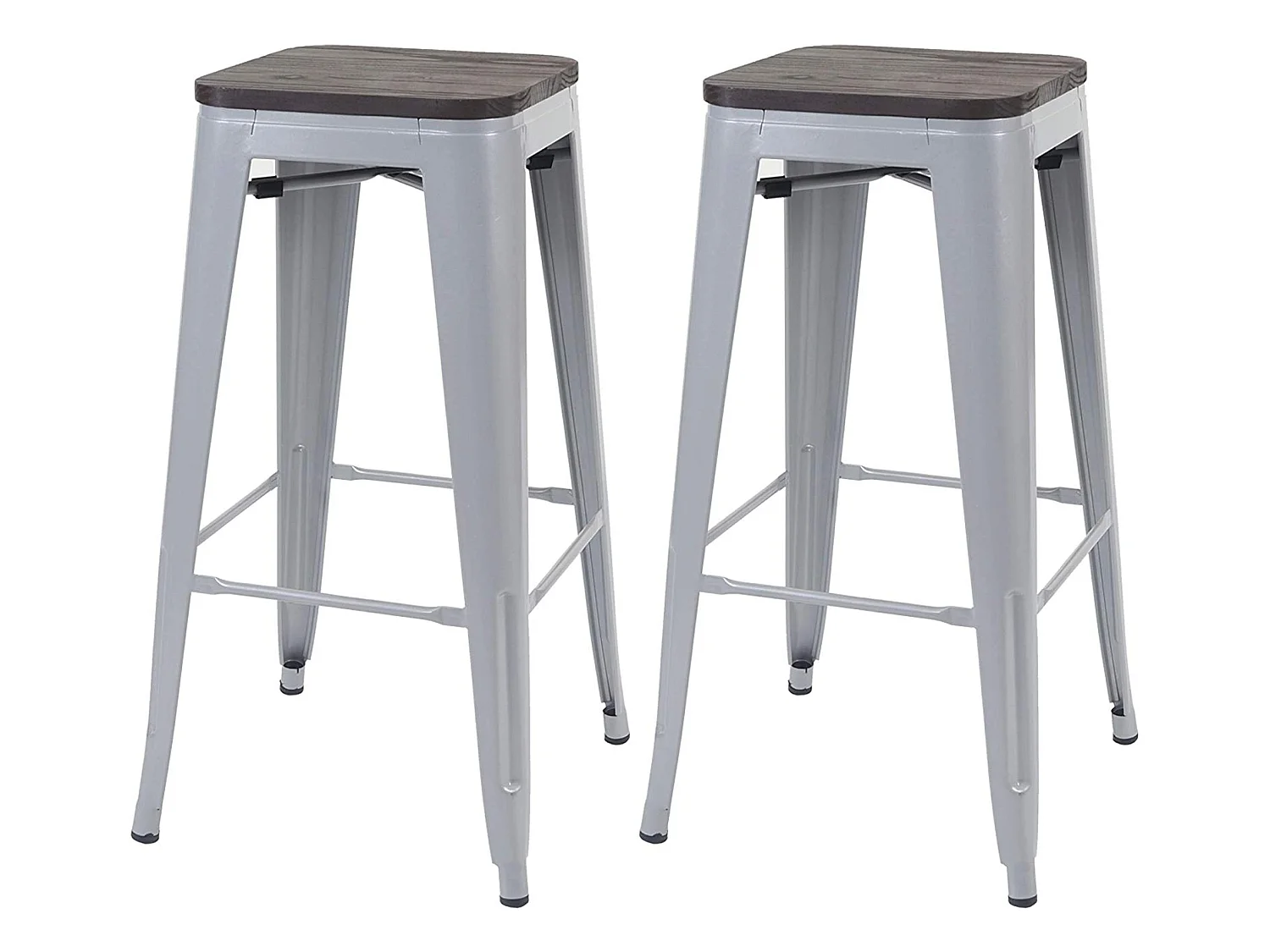 Lot de 2 tabourets métal marron 42 x 42 x 76 cm TDB04045