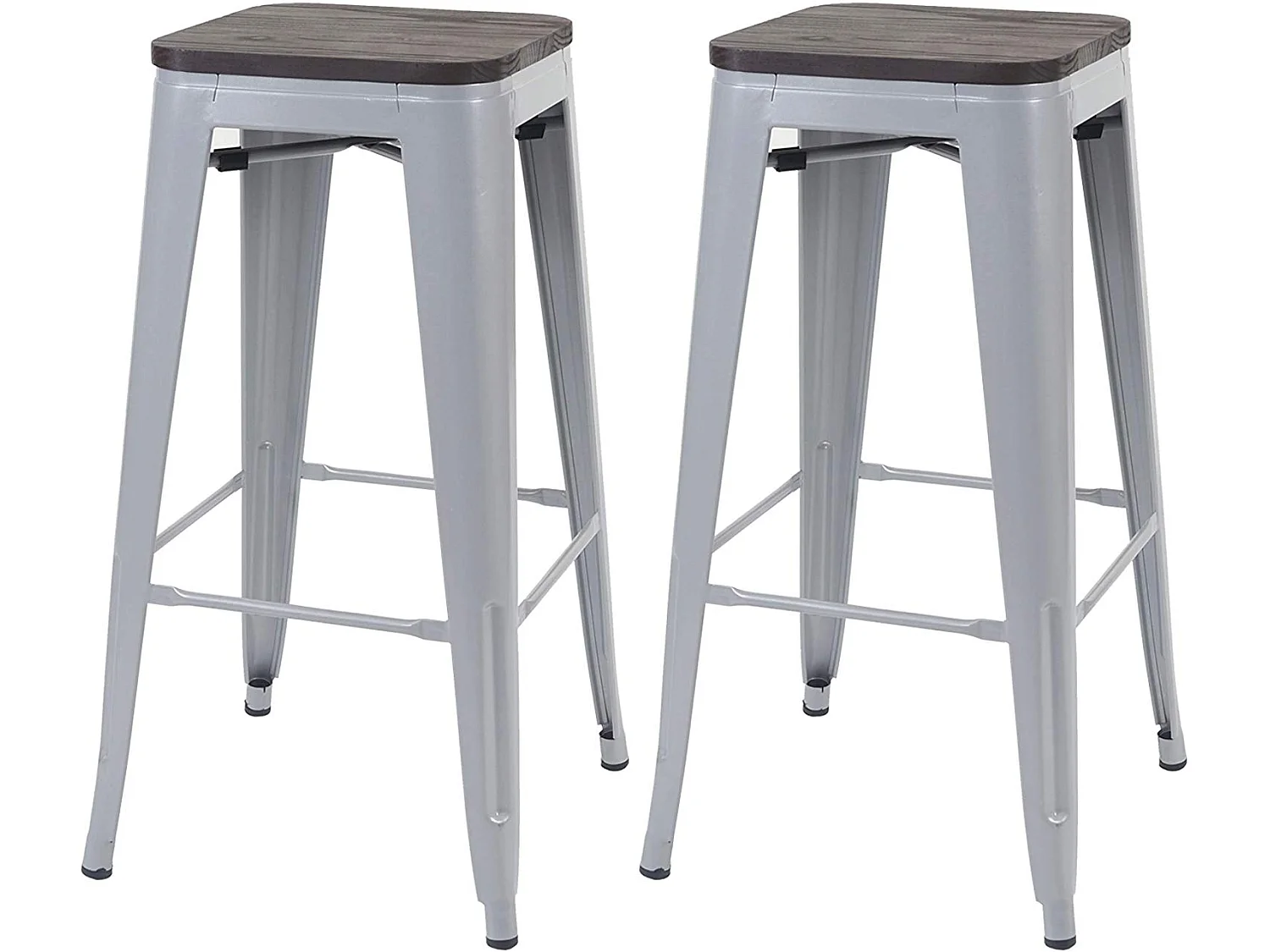 Lot de 2 tabourets métal marron 42 x 42 x 76 cm TDB04045