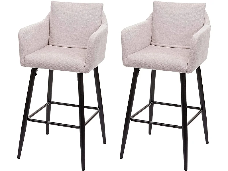 Lot de 2 tabourets métal crème 54 x 53 x 101 cm TDB04063
