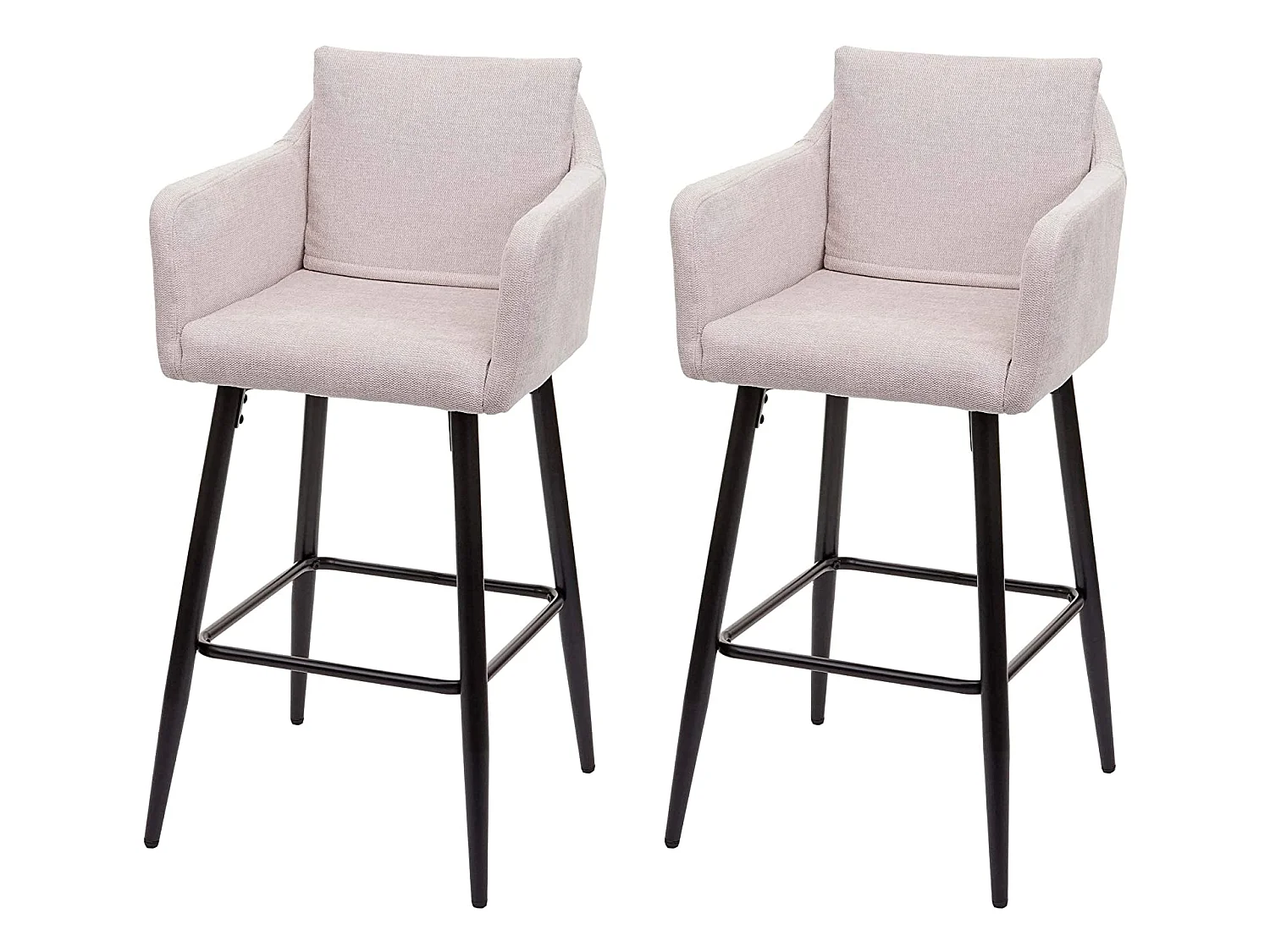 Lot de 2 tabourets métal crème 54 x 53 x 101 cm TDB04063