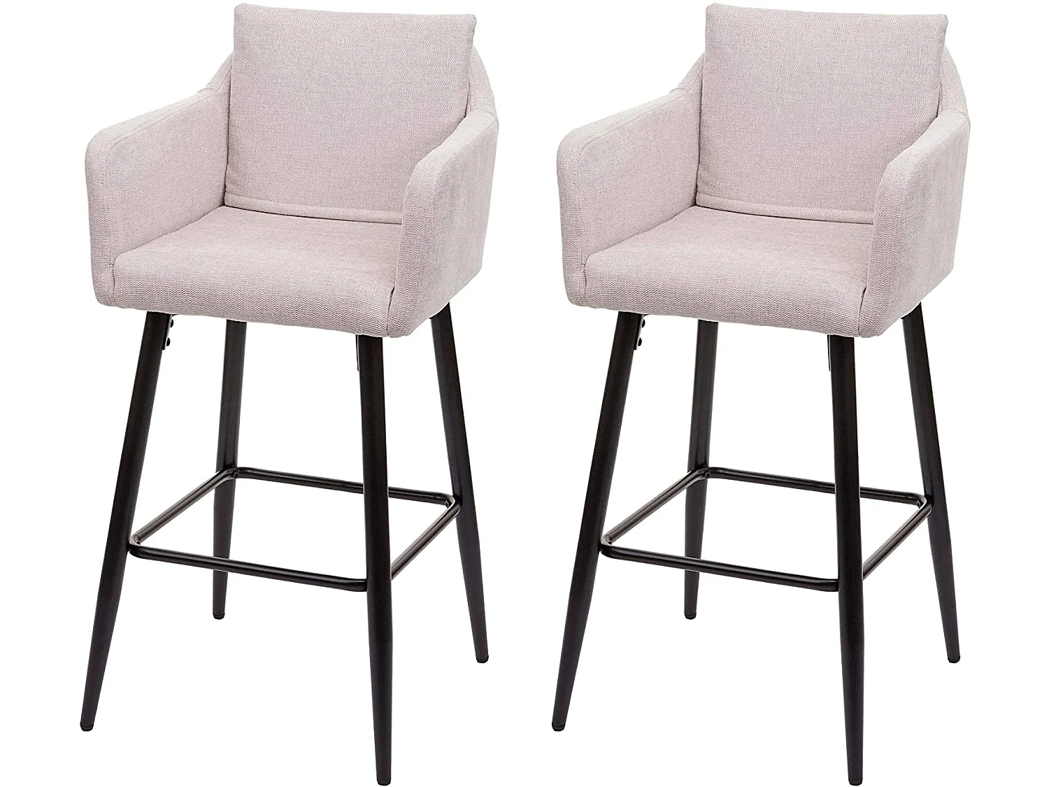 Lot de 2 tabourets métal crème 54 x 53 x 101 cm TDB04063