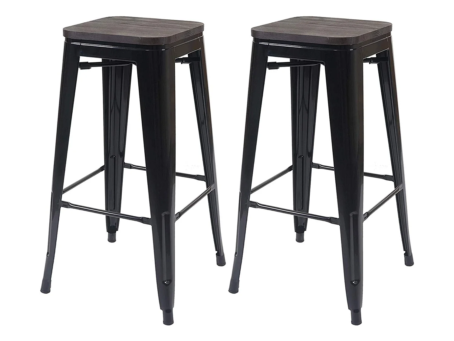 Lot de 2 tabourets métal marron 42 x 42 x 76 cm TDB04046