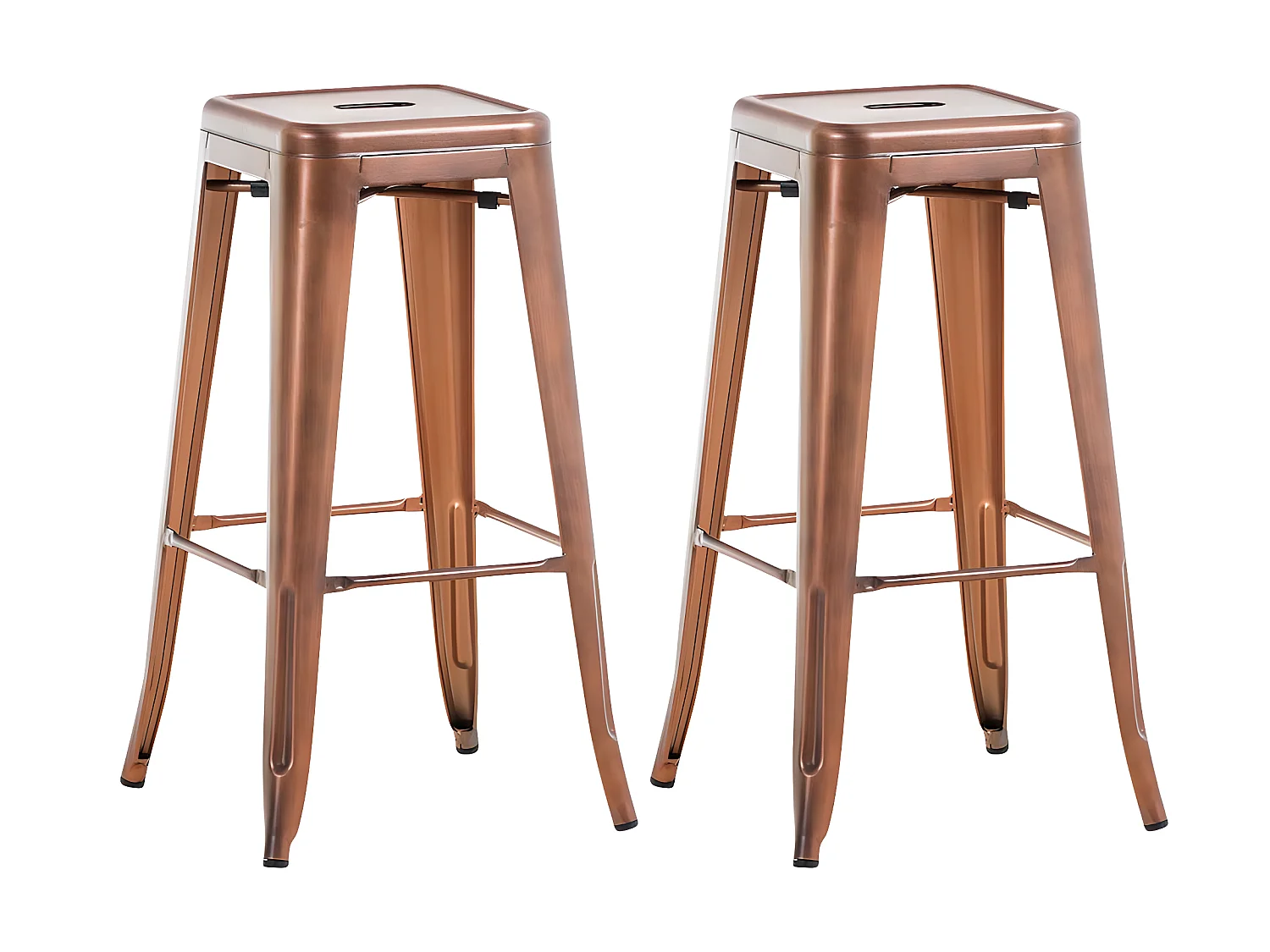 Lot de 2 tabourets métal cuivre 43 x 43 x 77 cm TDB10114