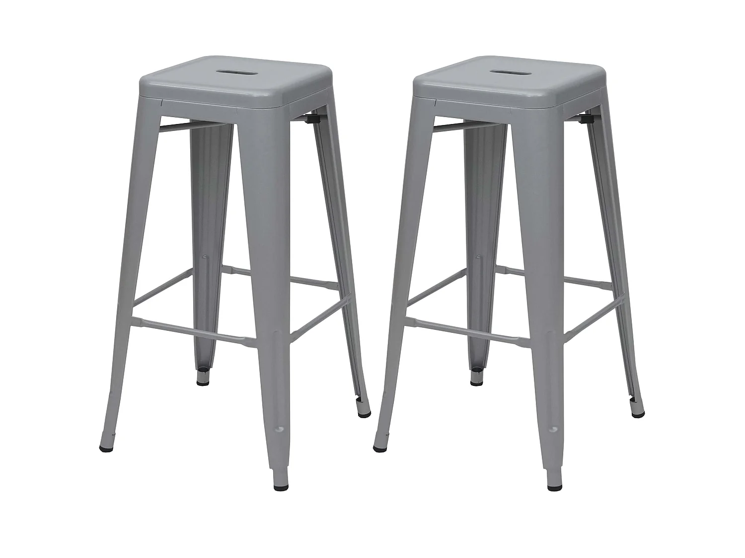 Lot de 2 tabourets métal grise 43 x 43 x 77 cm 04_0000108