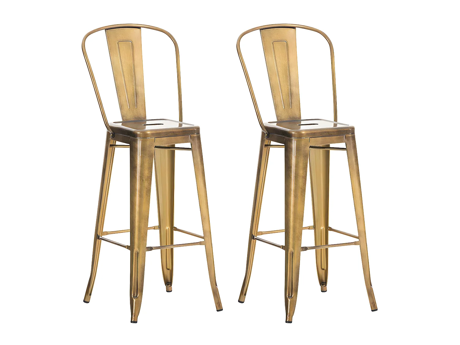 Lot de 2 tabourets métal argentée 44 x 52 x 115 cm TDB10293