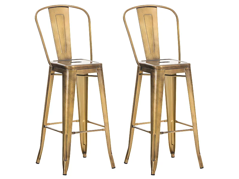 Lot de 2 tabourets métal argentée 44 x 52 x 115 cm TDB10293