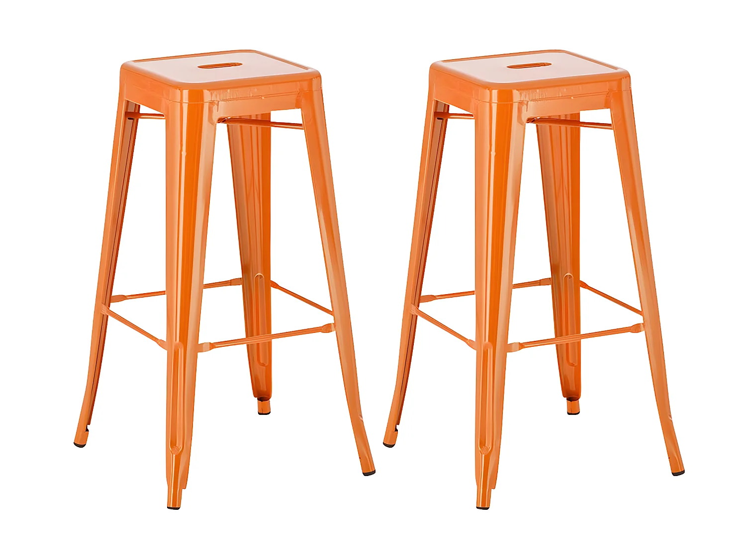 Lot de 2 tabourets métal argentée 43 x 43 x 77 cm TDB10120